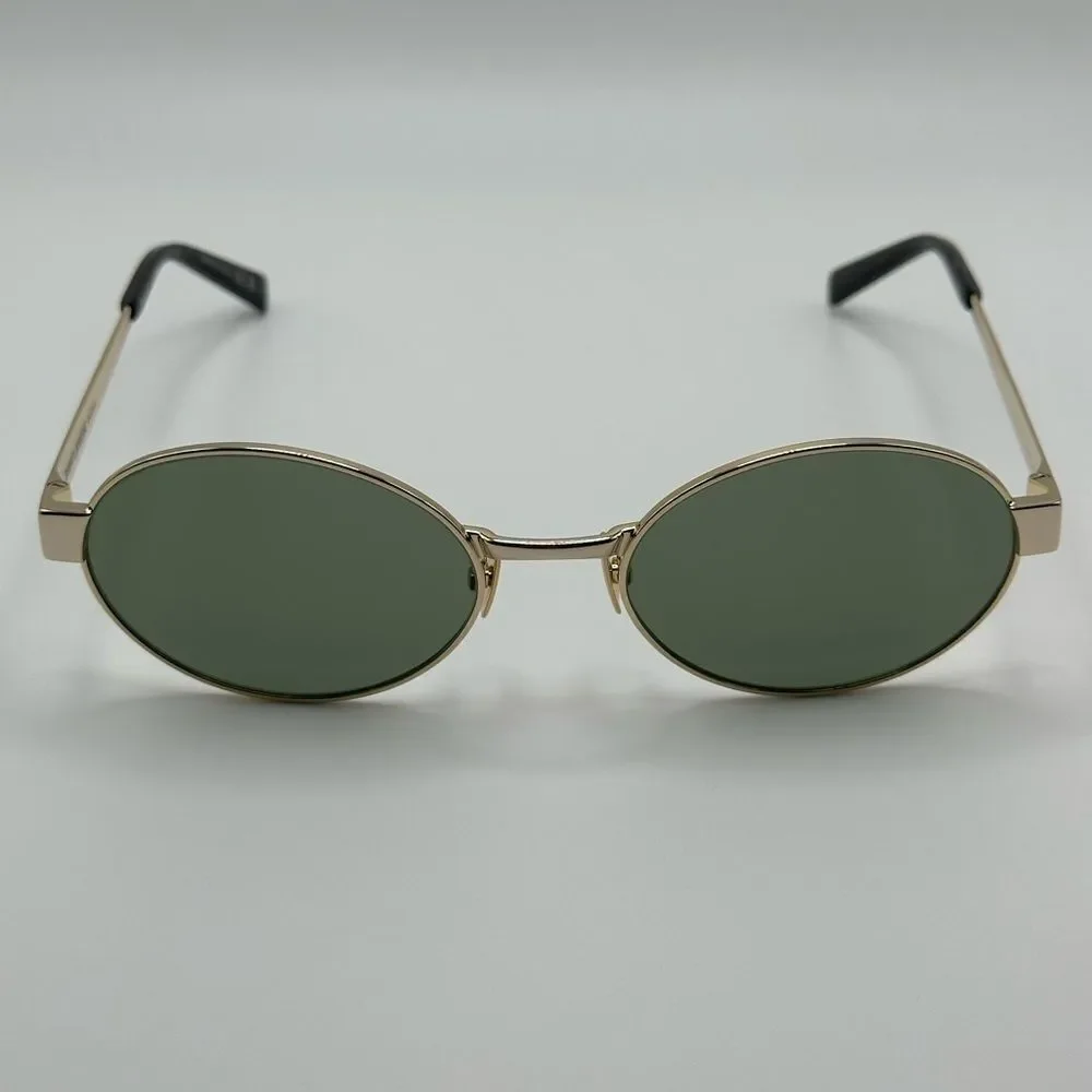 BRAND NEW SAINT LAURENT SL692 003 Gold/Green Unisex Sunglasses - Picture 3 of 13